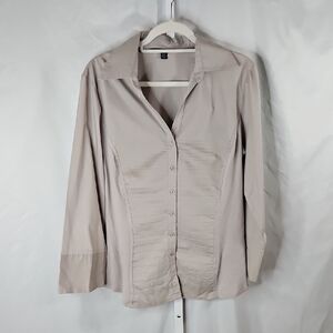 Zac & Rachel Gray Button-Down Women"s Shirt Size XL